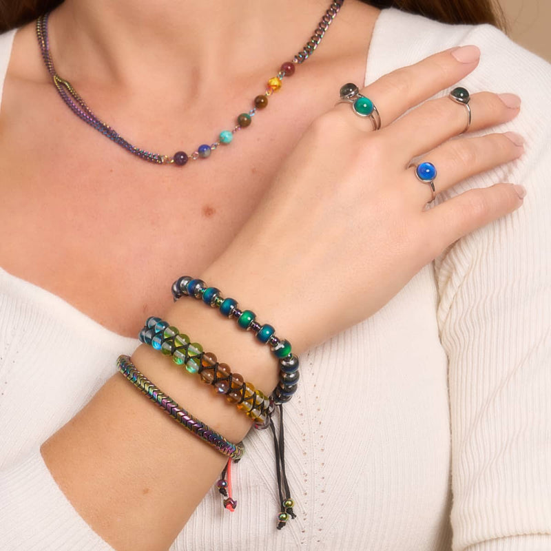 Spektralchakra | Einhorn Silber | Doppeltes Galaxie-Glasarmband