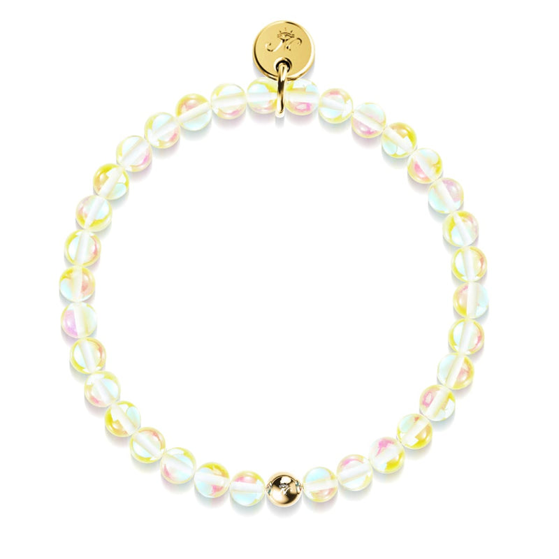 Sonnenstrahl | 925er Sterlinggold Vermeil | Galaxie-Glasperlenarmband