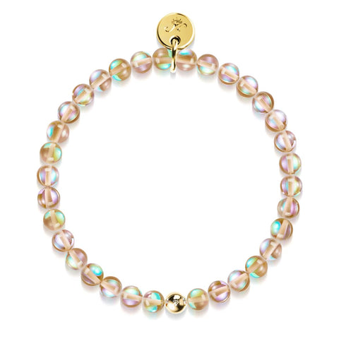 Terra | 925er Sterlinggold Vermeil | Galaxie-Glasperlenarmband