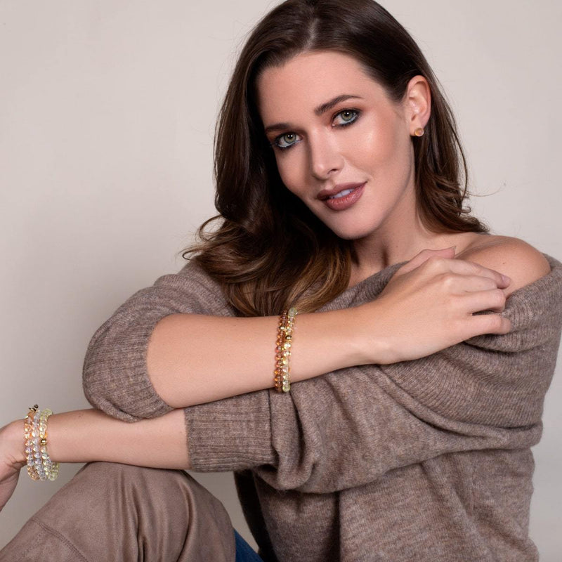 Terra | 925er Sterlinggold Vermeil | Galaxie-Glasperlenarmband