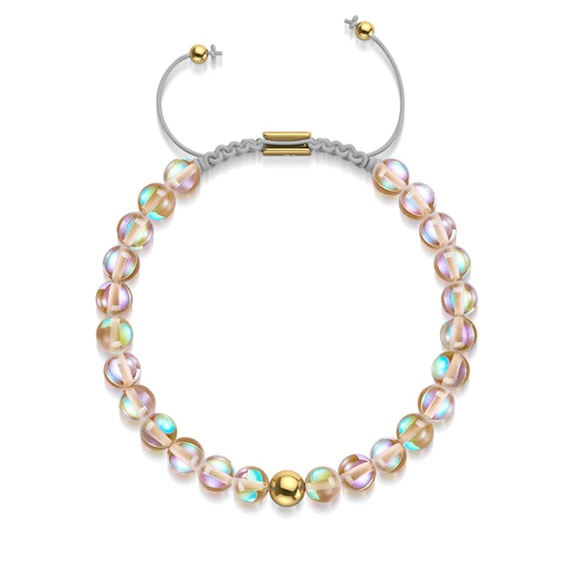 Terra | Gold | Galaxy Glas Makramee Perlen Armband