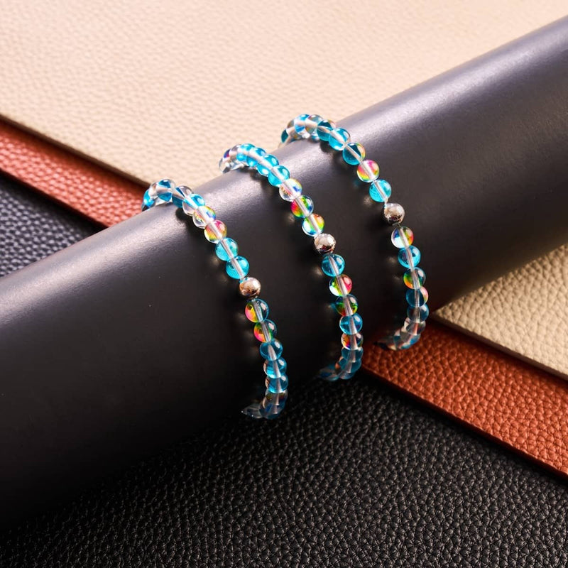 Türkisfarbener Sonnenstrahl | Silber | Galaxie Glasperlenarmband