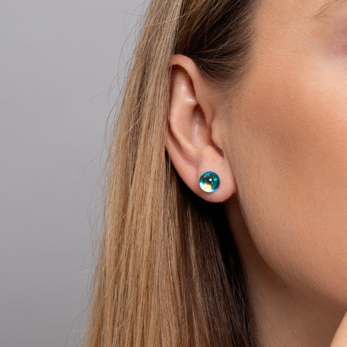 Blauer Nebel | 925 Sterling Silber | Galaxie Glas Ohrstecker