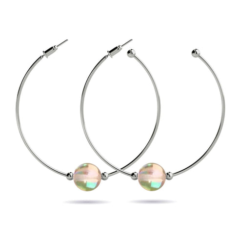 Champagner-Supernova | Silber | Galaxie-Glas-Creolen