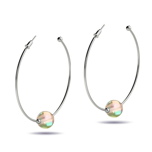 Champagner-Supernova | Silber | Galaxie-Glas-Creolen