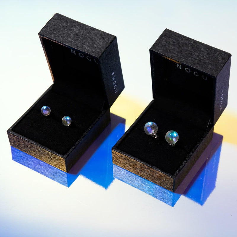 Milchstraße | 925 Sterling Silber | Galaxie Glas Mini Ohrstecker