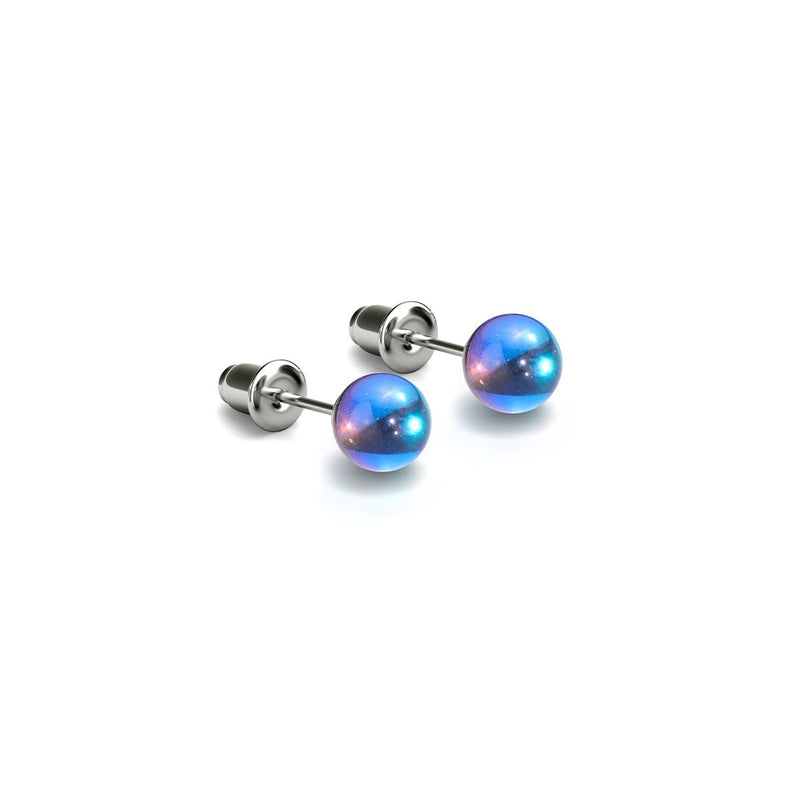 Milchstraße | 925 Sterling Silber | Galaxie Glas Mini Ohrstecker