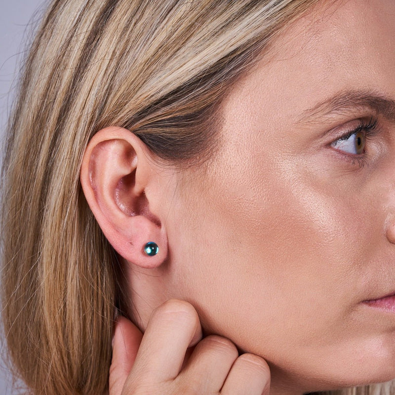 Milchstraße | 925 Sterling Silber | Galaxie Glas Mini Ohrstecker