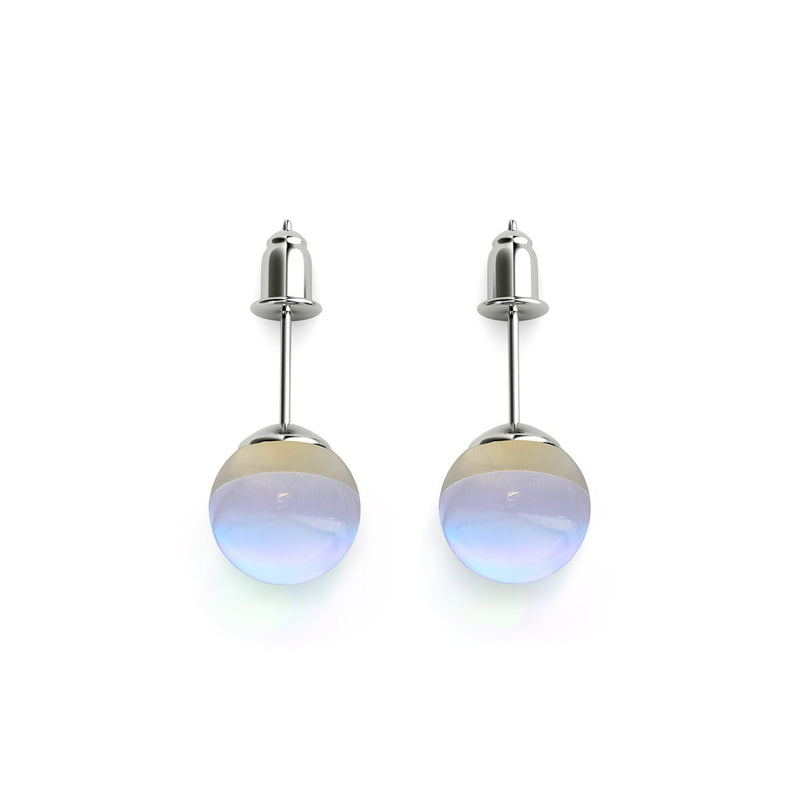 Regenbogen-Supernova | 925er Sterlingsilber | Galaxie-Glas-Ohrstecker