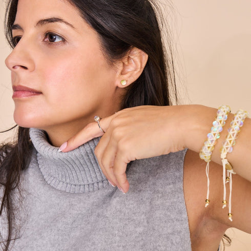 Sonnenstrahl | 925 Sterling Silber | Galaxy Glas Mini Ohrstecker