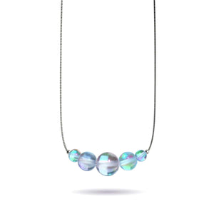 Blauer Nebel | 925 Sterling Silber | Galaxie Glas Unendlichkeitsverschluss Halskette