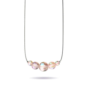 Champagner-Supernova | 925er Sterlingsilber | Halskette mit Galaxie-Glas-Unendlichkeitsverschluss