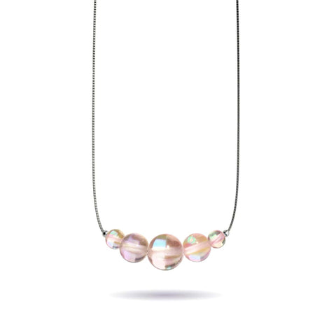 Champagner-Supernova | 925er Sterlingsilber | Halskette mit Galaxie-Glas-Unendlichkeitsverschluss