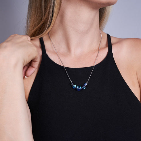 Milchstraße | 925 Sterling Silber | Galaxie Glas Unendlichkeitsverschluss Halskette