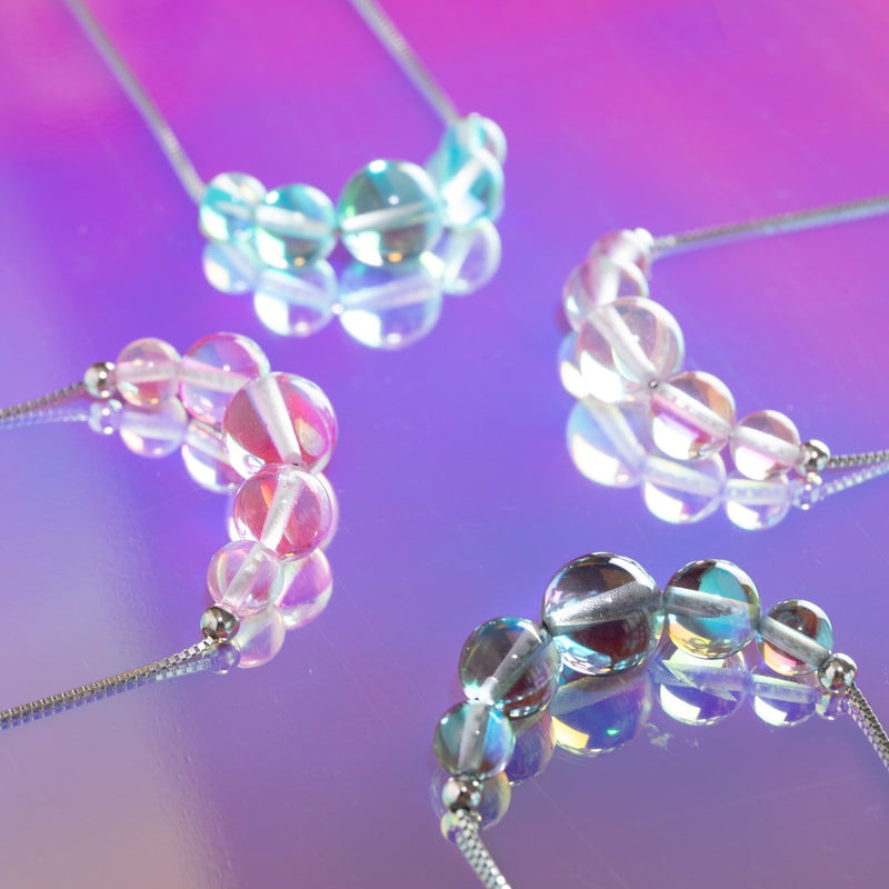 Rosa Nebel | 925 Sterling Silber | Galaxie Glas Unendlichkeitsverschluss Halskette