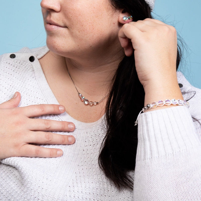 Regenbogen-Supernova | 925er Sterlingsilber | Halskette mit Galaxie-Glas-Unendlichkeitsverschluss