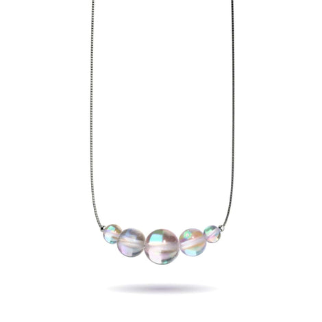 Regenbogen-Supernova | 925er Sterlingsilber | Halskette mit Galaxie-Glas-Unendlichkeitsverschluss