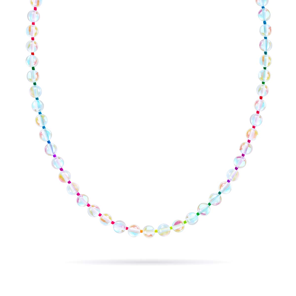 Regenbogen-Supernova | Silber | Galaxie-Glas-Knotenkette