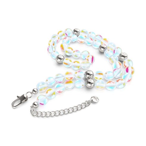 Regenbogen-Supernova | Silber | Galaxy Glas Statement Halskette