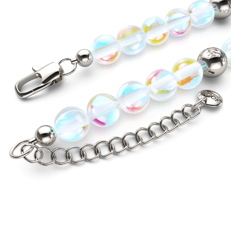 Regenbogen-Supernova | Silber | Galaxy Glas Statement Halskette