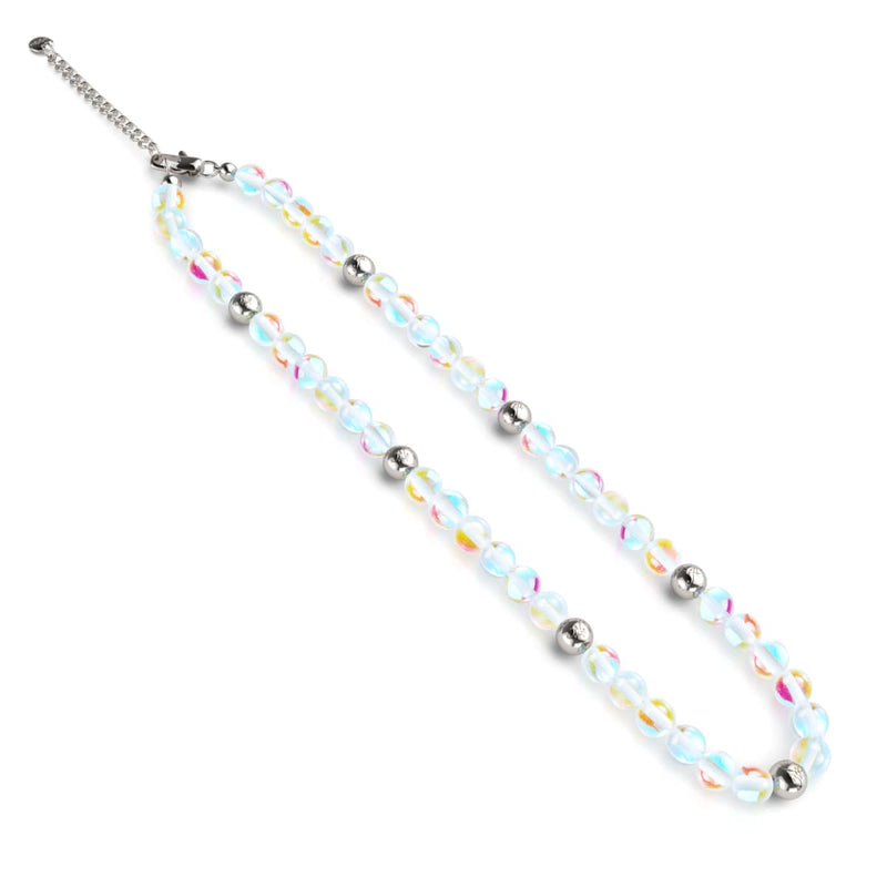 Regenbogen-Supernova | Silber | Galaxy Glas Statement Halskette