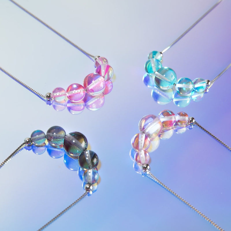 Ultraviolett | 925er Sterlingsilber | Halskette mit Galaxie-Glas-Unendlichkeitsverschluss