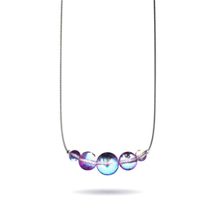 Ultraviolett | 925er Sterlingsilber | Halskette mit Galaxie-Glas-Unendlichkeitsverschluss