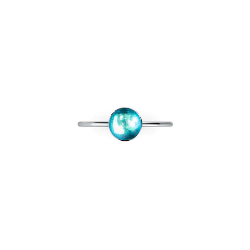 Blauer Nebel | 925 Sterling Silber | Galaxie Glasring