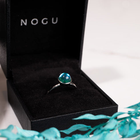Blauer Nebel | 925 Sterling Silber | Galaxie Glasring