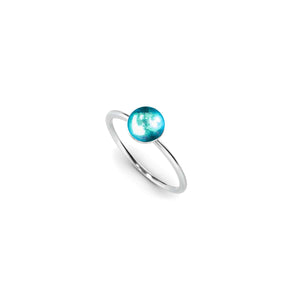 Blauer Nebel | 925 Sterling Silber | Galaxie Glasring