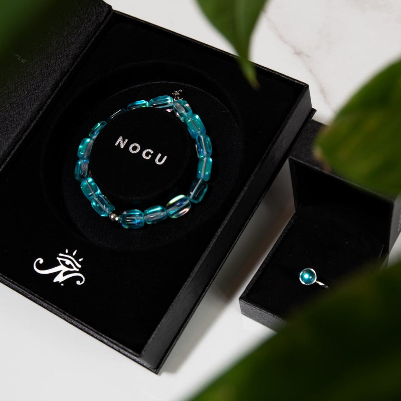 Blauer Nebel | 925 Sterling Silber | Galaxie Glasring