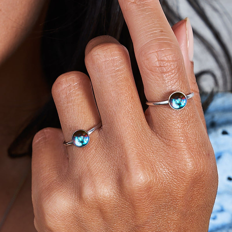 Milchstraße | 925 Sterling Silber | Galaxie Glasring