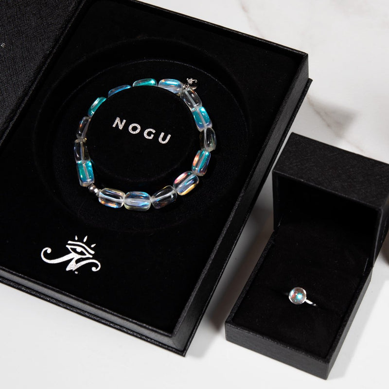 Regenbogen-Supernova | 925er Sterlingsilber | Galaxie-Glasring