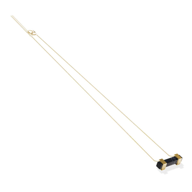 Schwarzer Achat | Gold | Edelstein-Halskette