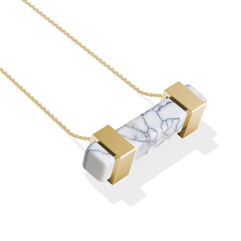 Howlith | Gold | Edelstein-Halskette
