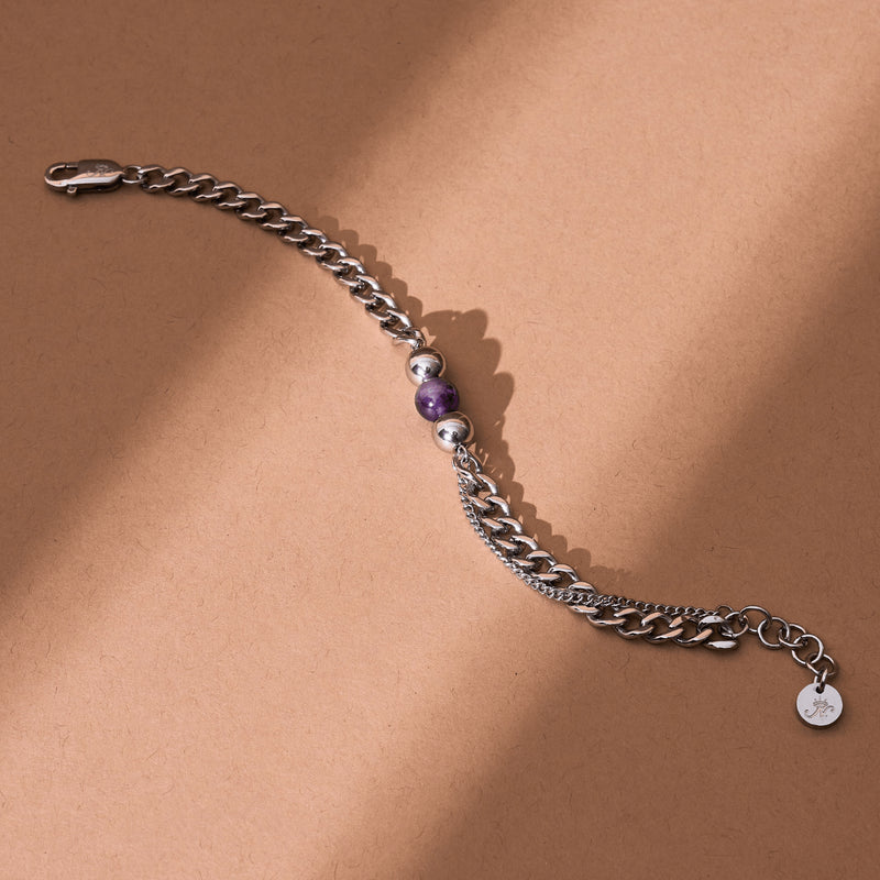 Amethyst x Silber | Edelstein-Kettenarmband