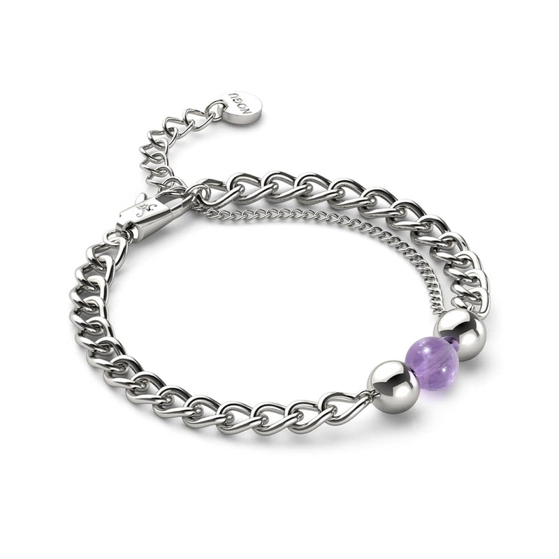 Amethyst x Silber | Edelstein-Kettenarmband