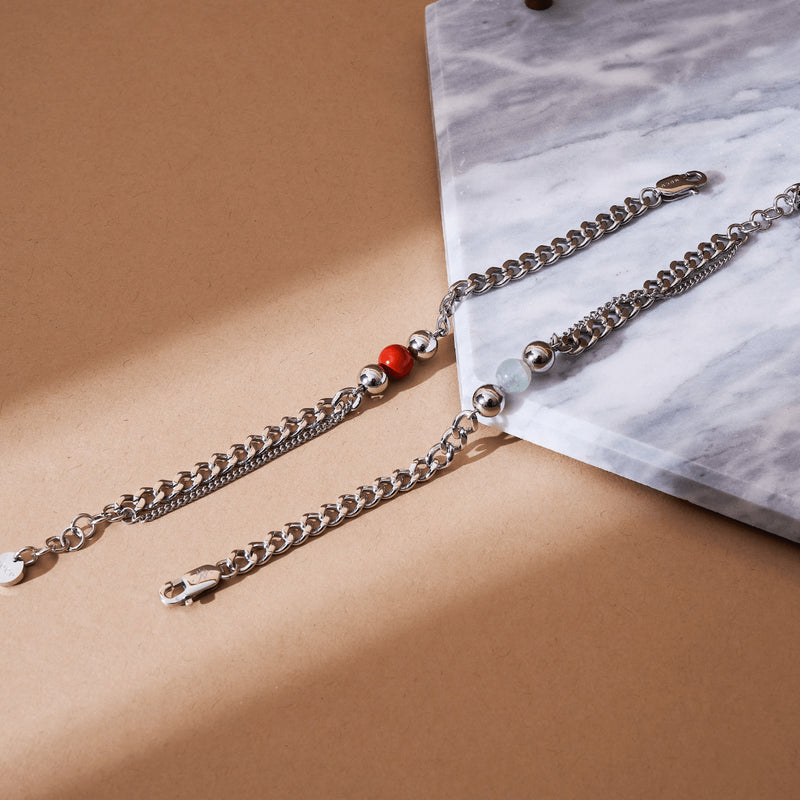 Fluorit x Silber | Edelstein-Kettenarmband