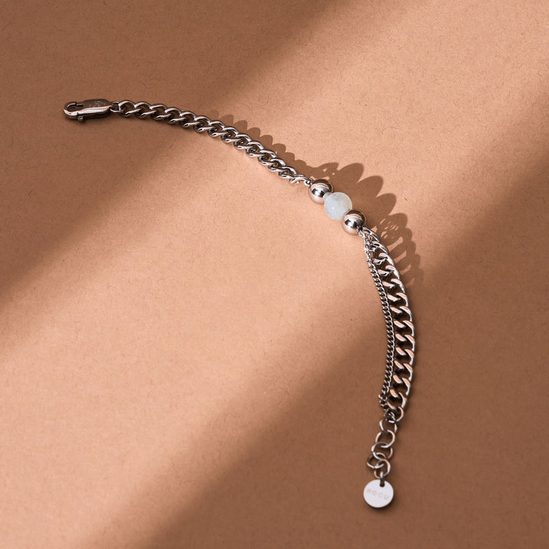 Fluorit x Silber | Edelstein-Kettenarmband