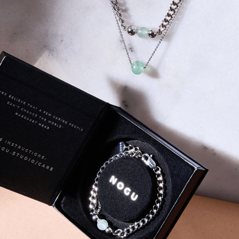 Fluorit x Silber | Edelstein-Kettenarmband