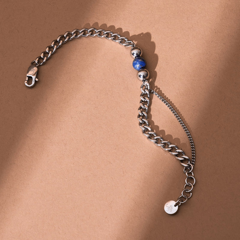 Lapis x Silber | Edelstein-Kettenarmband