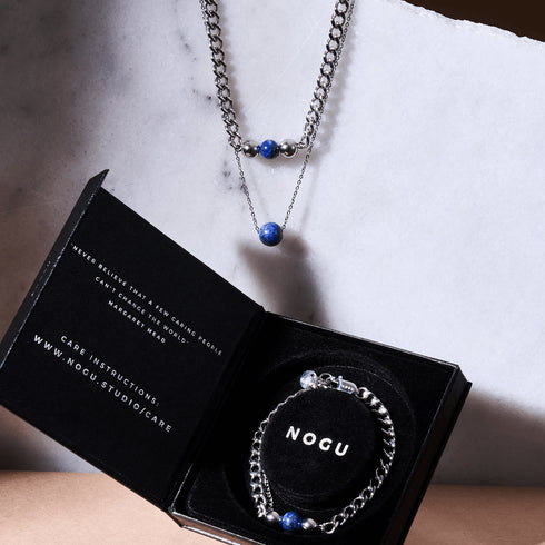 Lapis x Silber | Edelstein-Kettenarmband