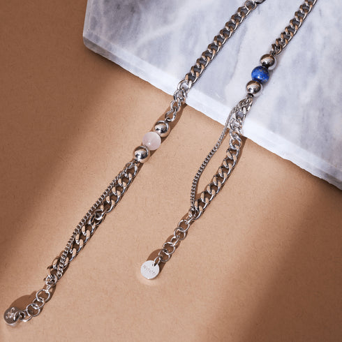 Lapis x Silber | Edelstein-Kettenarmband