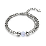 Mondstein x Silber | Edelstein-Kettenarmband