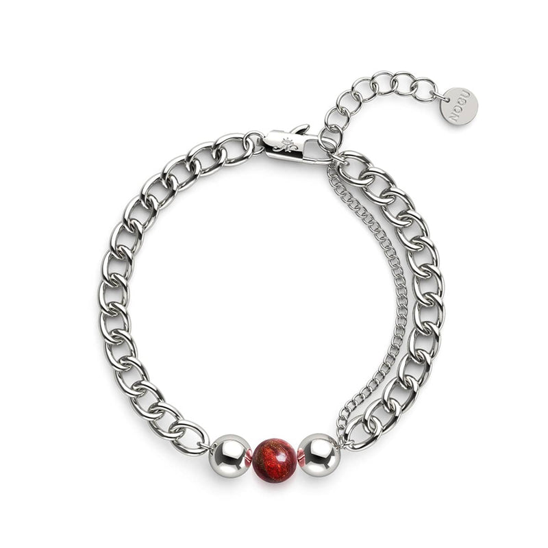Roter Jaspis x Silber | Edelstein-Kettenarmband