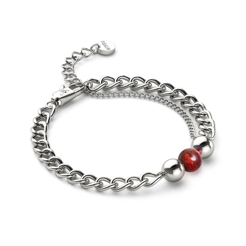 Roter Jaspis x Silber | Edelstein-Kettenarmband