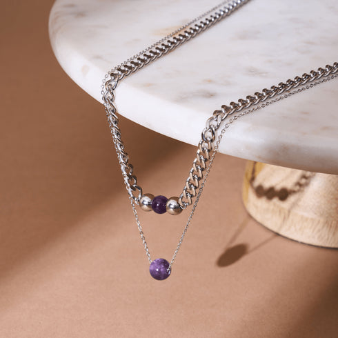 Amethyst x Silber | Edelsteinkette