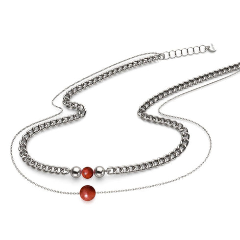 Roter Jaspis x Silber | Edelsteinkette