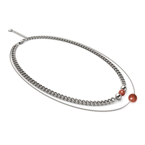Roter Jaspis x Silber | Edelsteinkette