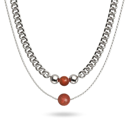 Roter Jaspis x Silber | Edelsteinkette